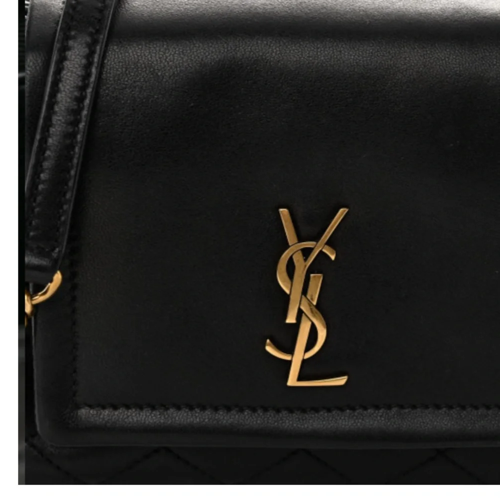 Sold!  SAINT LAURENT Lambskin Quilted Monogram Mini Nolita - Picture 7 of 9
